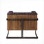 Fauteuil d'appoint brun clair capitonné