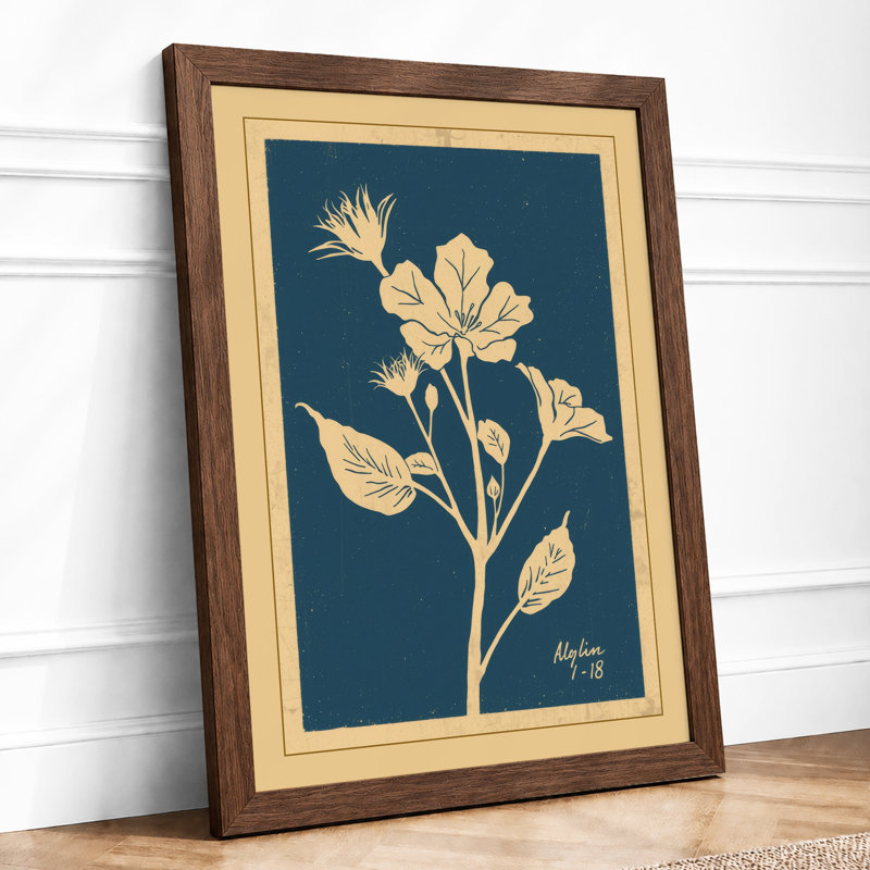Golden Botanica Botanical - Framed Print, A4 - 29.7 x 21.0 cm, Walnut