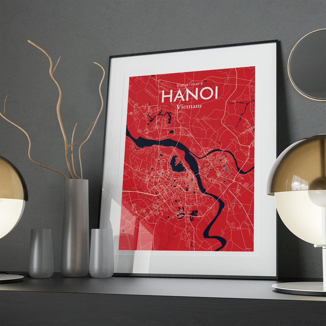 Hanoi City Map In Nautical - No Frame Print