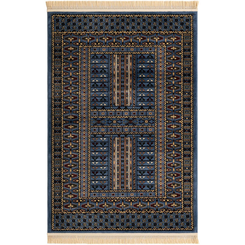 Tapis bleu Aucun, Rectangle 4 pi 1 po x 6 pi 1 po