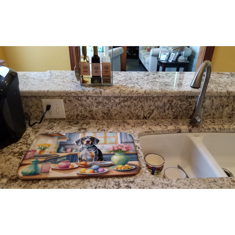 Tapis de vaisselle Decorating Pâques Bluetick Coonhound