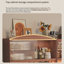 Buffet en bois massif brun et verre