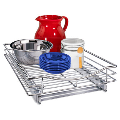 LYNK PROFESSIONAL Pull Out Cabinet Organizer - Slide Out Drawers for Kitchen Cabinets, Chrome
