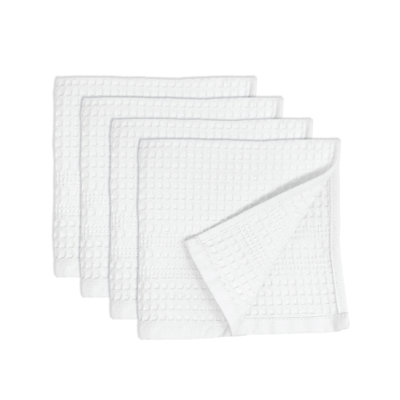 Waffle Washcloth Set of 4 – 100% Natural Cotton, Quick-Dry Exfoliating Wash Cloths, Adilyn