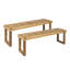 2 bancs en bois naturel, structure (2) naturel, cadre météo