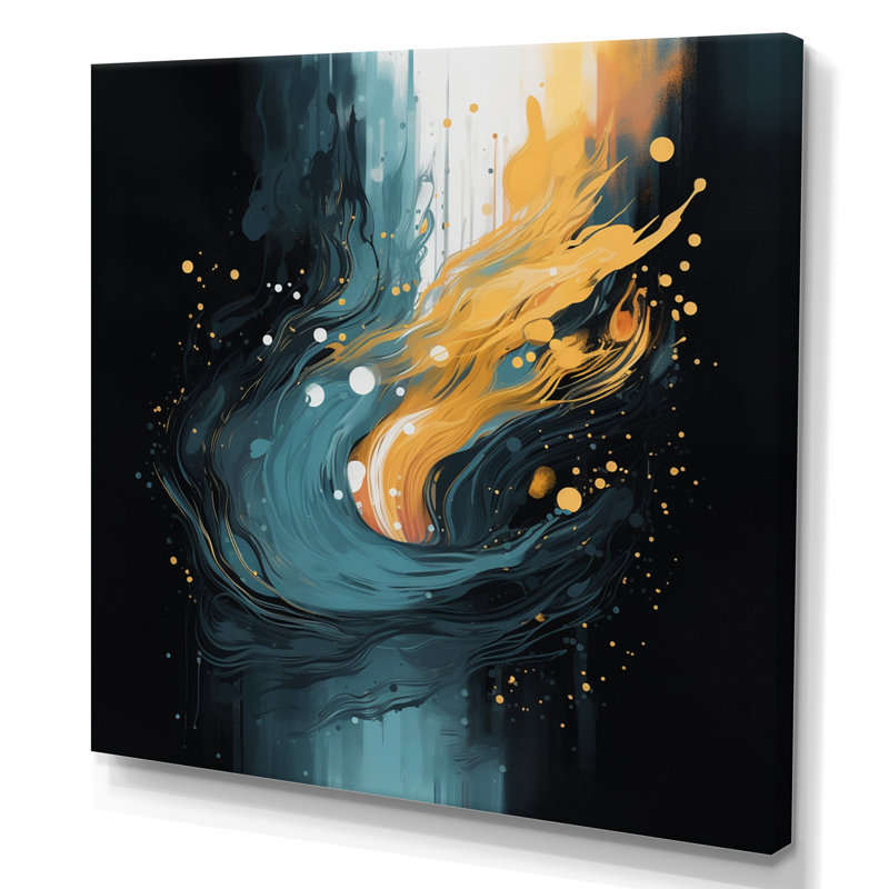 " Orange And Blue Reimagined Realities ", 36" H x 36" W x 1.5" D, Wrapped Canvas
