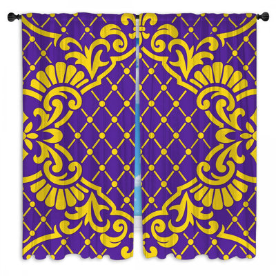 Rideaux baroques violets transparents - 2 panneaux