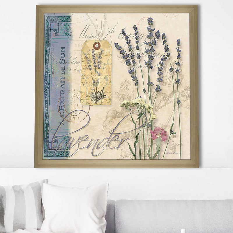 Lavande (carré) par Carol Robinson, reproduction, Encadrement champagne, H 25,5 po x l 25,5 po x P 1 po