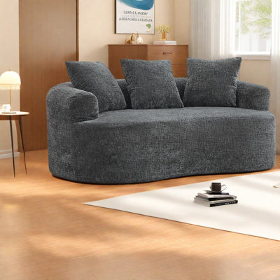 Compact Chenille Loveseat Sofa, Modern Design For Cozy Living Spaces