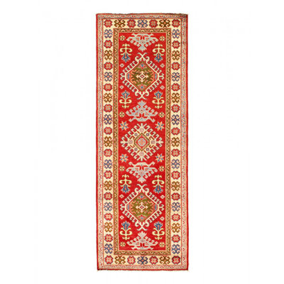 Soderberg One-of-a-Kind 2'9"X 8'4" Runner Wool Area Rug Red , Navy Blue , Beige