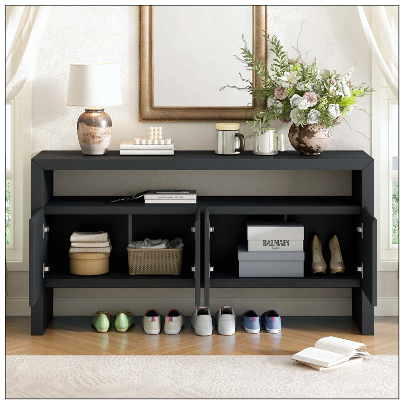 Buffet buffet avec portes, Noir