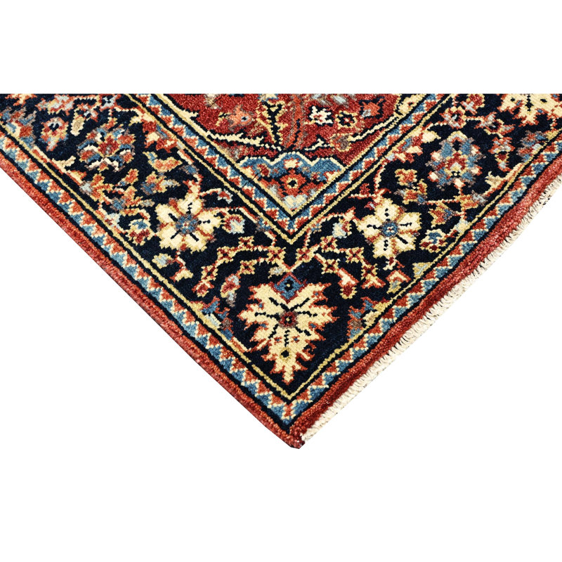 Hand Knotted Wool Oriental Area Rug, Rectangle 4' x 6'