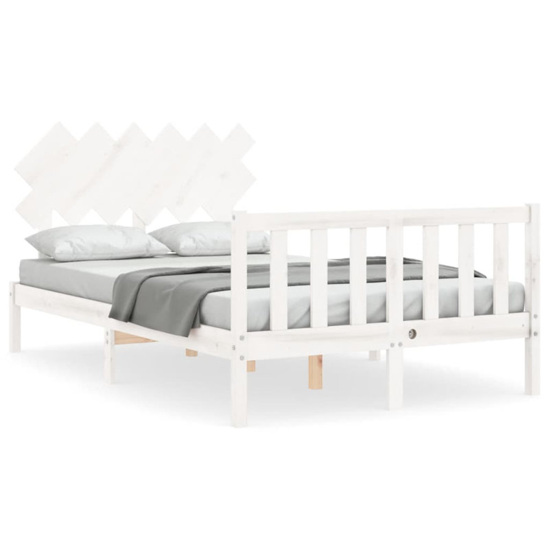 Bed Frame with Headboard, Black, Double (4'6)