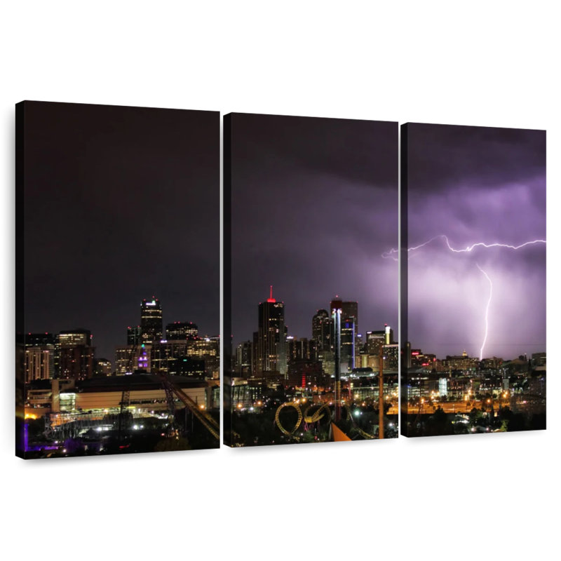 Sebbie Lightning Over Denver, 24" H x 38" W