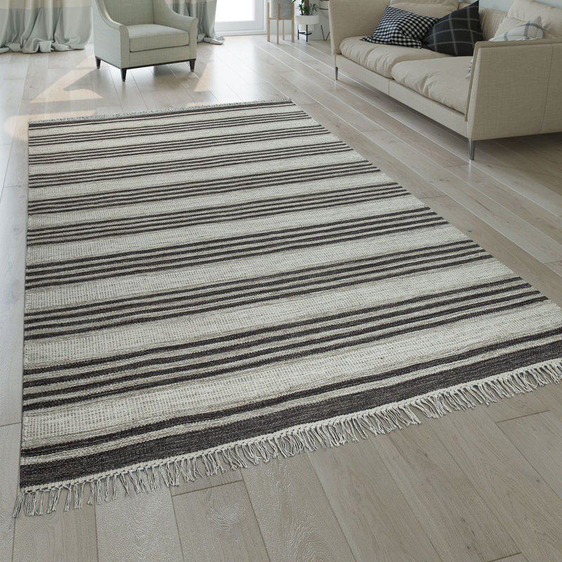 Aster Striped Hand Woven Area Rug, Rectangle 120 x 170cm
