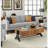 Light Grey Cushion Back Sofa With Pillows