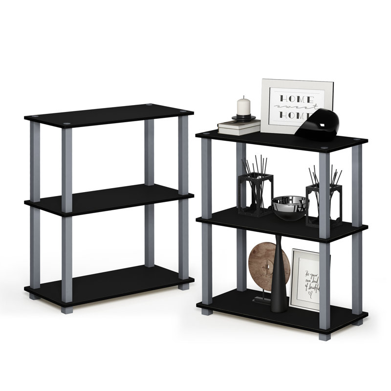 Banji Etagere Bookcase, Black/Gray 