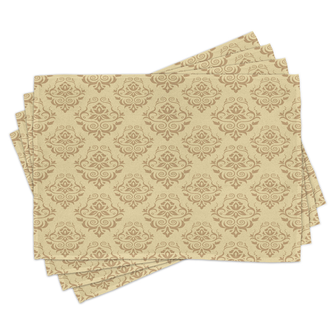 Platzdeckchen 4er Set, Antike Spitze Floral, Beige