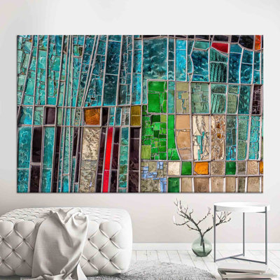 Stunning Stained Glass Print On 3D Canvas Framed Wall Art Adding Vibrant Touch To Your Living Room Perfect Gift