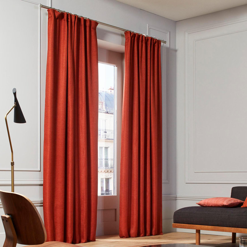 Coconut Room Darkening Single Curtain Panel, 145 W x 280 D cm, Brick