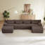 Canapés modulaires pour salon, canapé convertible en U avec repose-pieds-133674306-133674308