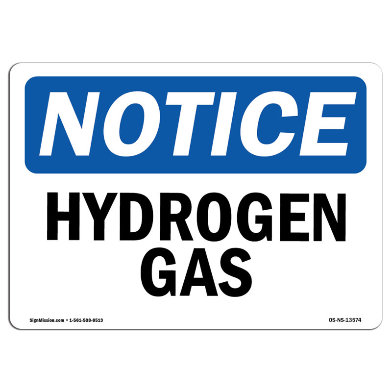 Enseigne en plastique à gaz hydrique 14 po x 10 po