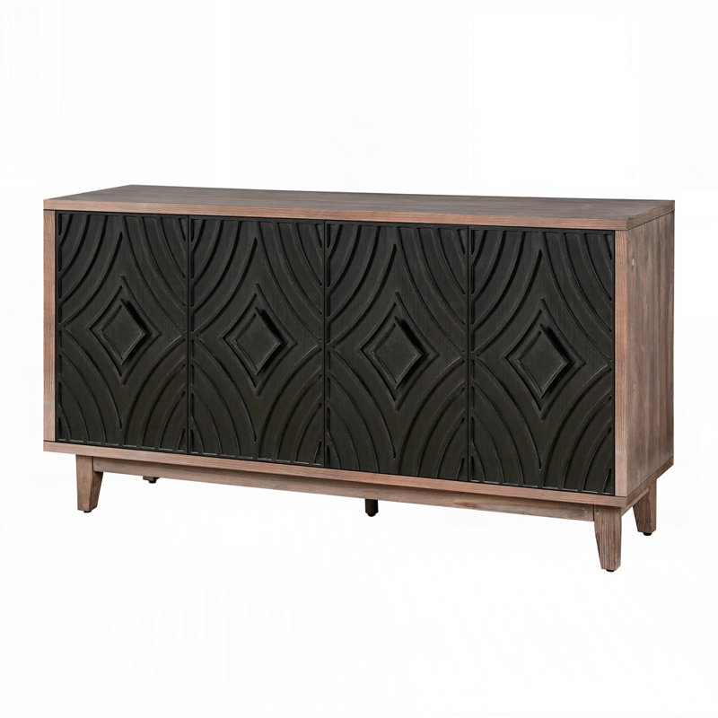 Armoire de rangement en bois Rebecka, Noir