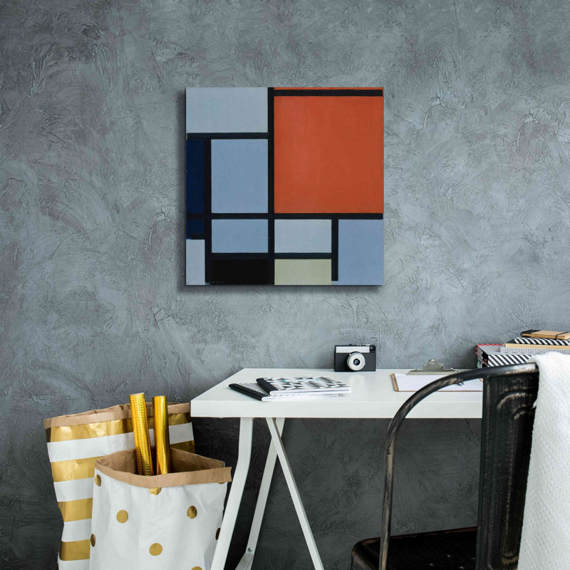 «Eunita Composition 1921 on Canvas» par Piet Mondrian, reproduction, H 18 po x l 18 po x P 0,75 po