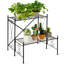 Support pour plante rectangulaire à 2 niveaux en métal