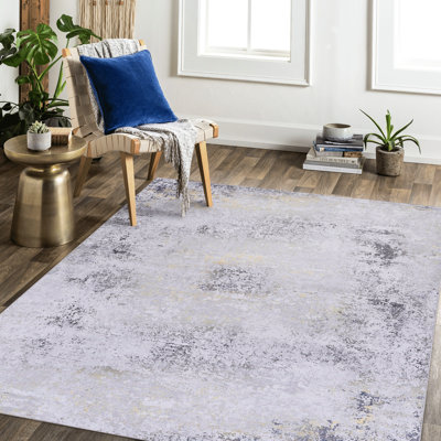 Tapis lavable 9 x 12 po pour la cuisine - à poils courts, antidérapant, gris hypnotisant