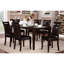Mango Veneer Dining Table, Dark Cherry Finish, Separate Extension Leaf, 6 Piece Wood Table With Color