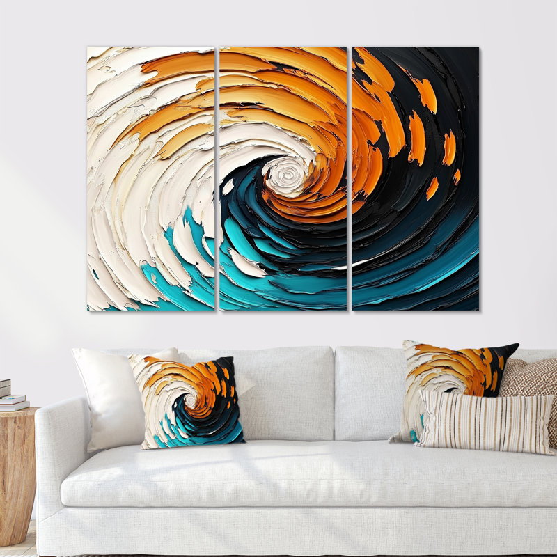 Abstrait abstrait galactique en spirale Convergence III, Toile tendue, H 32 po x l 48 po, Ne s’applique pas