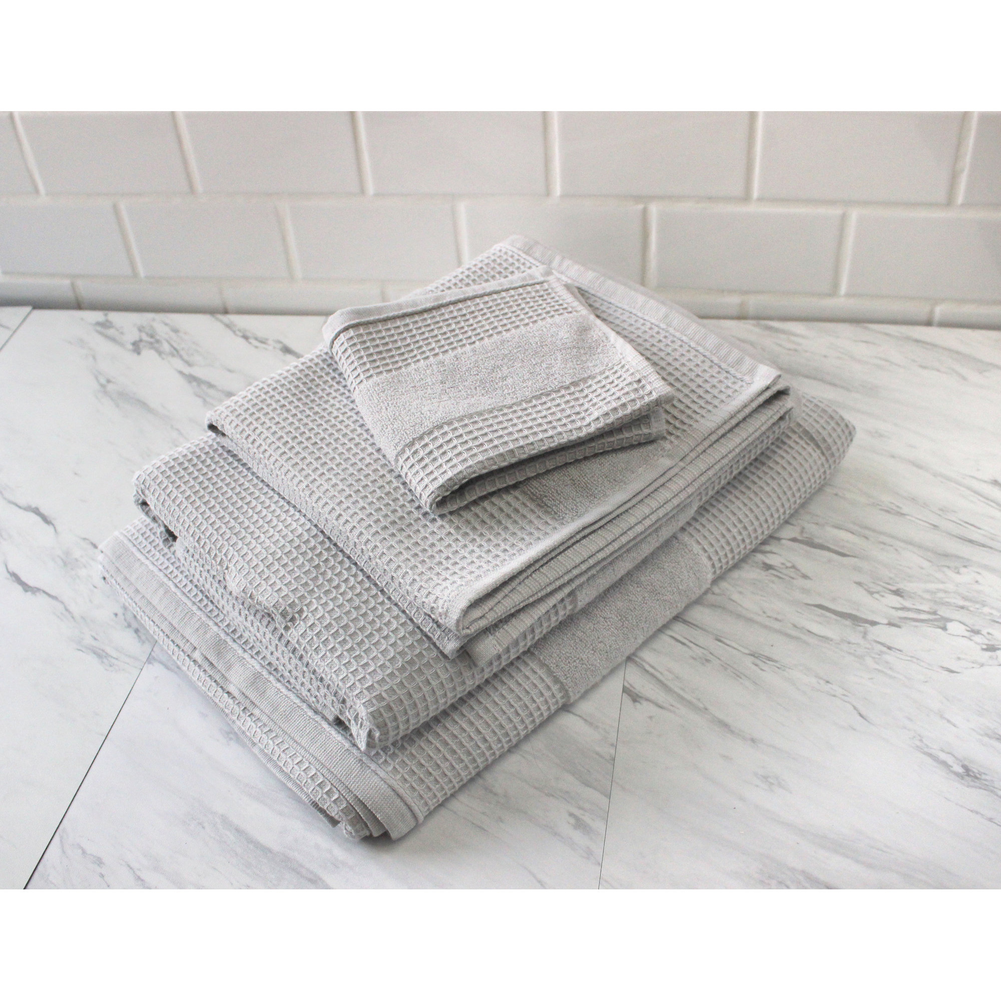 Bera Terry Turkish Cotton Towel Set, Gray