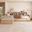 Twin Size Wooden L Shaped Daybed with Under-bed Trundle and Storage Drawer, Versatile Corner Bed Frame with Bookcases for 3-90830078