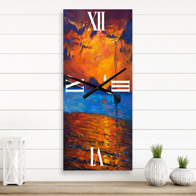 Horloge murale bateau pendant la soirée