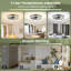 Ventilateur de plafond intelligent à profil bas de 20 po avec lumières et télécommande en blanc-326523902