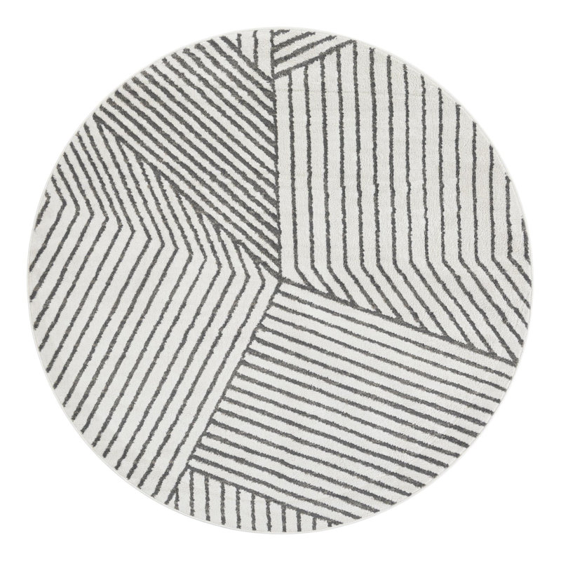 Latitude Run® Orkla Nikolis Rug Ivory, Round 7'10"