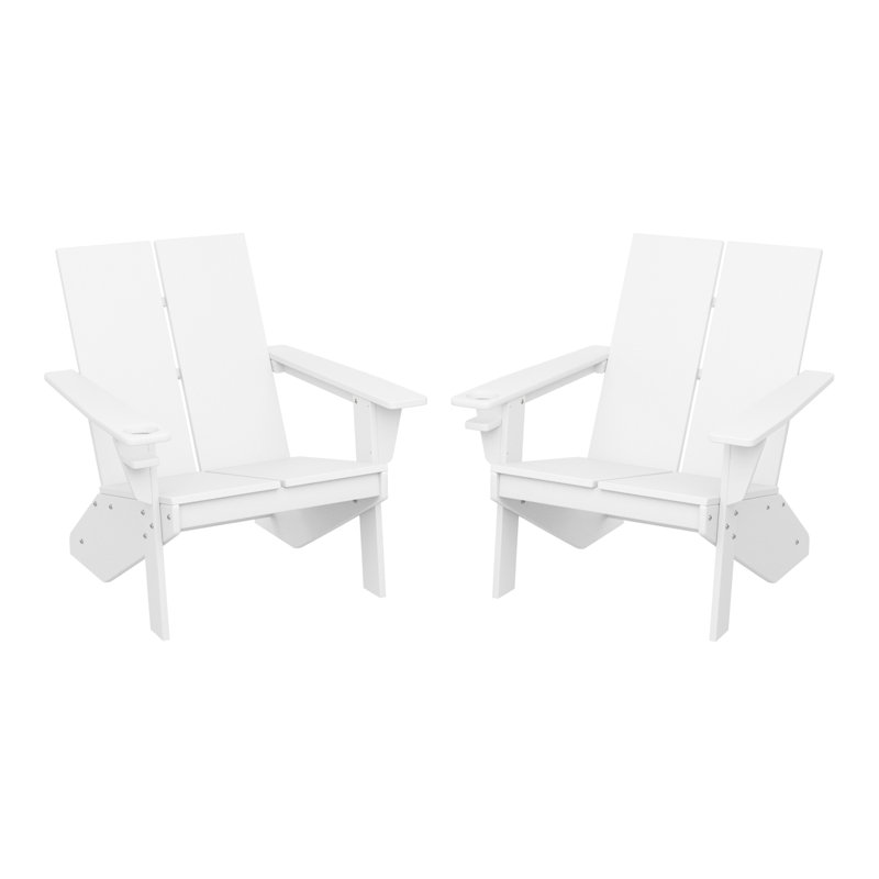 Modern Poly Adirondack Chair (Set Of 2), White