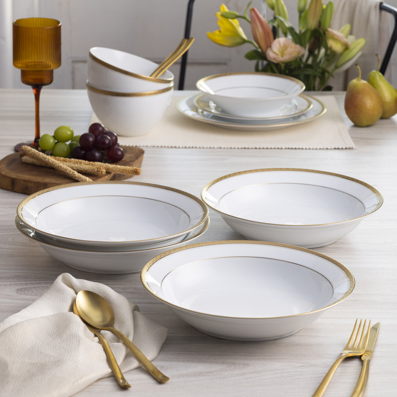 Ensemble de 4 bols Noritake Charlotta Gold, 10 po, 25 oz, Doré