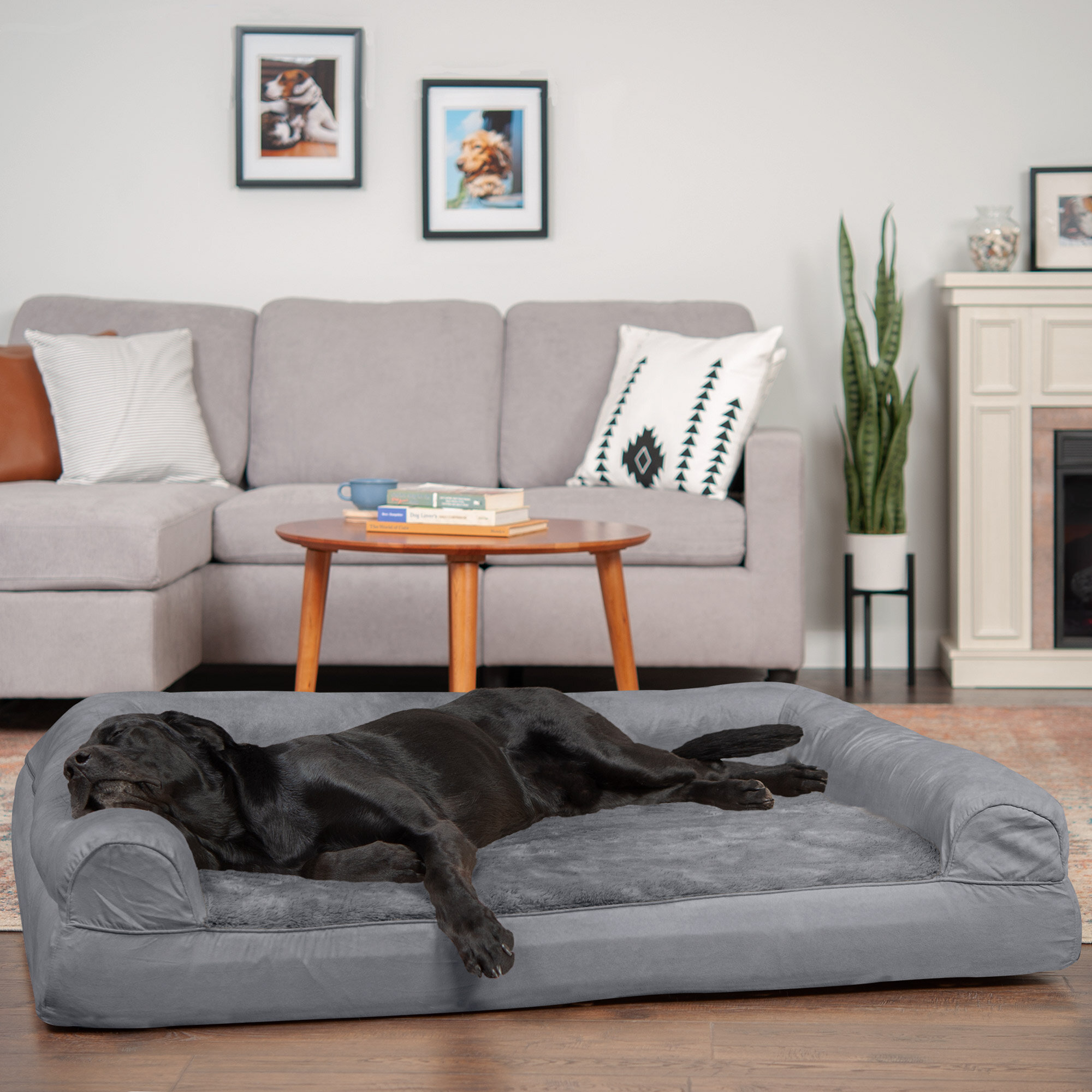FurHaven Waterproof Non-Skid Back Furniture Protector, Gray, Sofa
