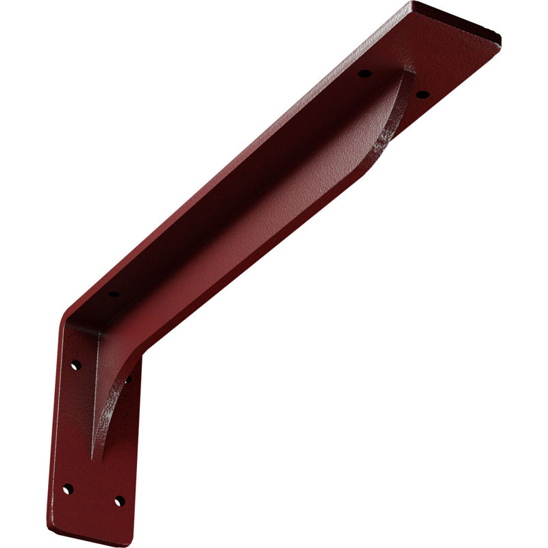 Support en acier Embrey, H 5,25 po x l 2 po x P 14 po, Rouge vif martelé