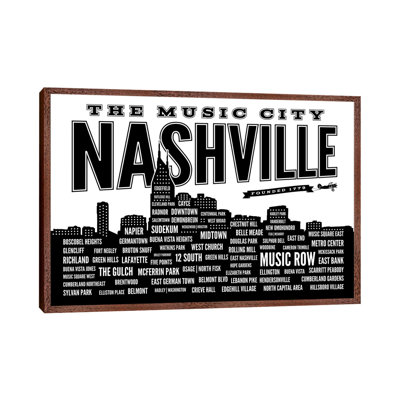 Nashville Neighborhoods 1 Piece Wall Art on Canvas