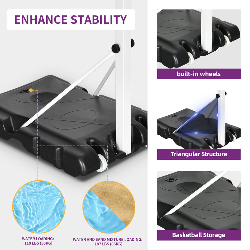 Panier de basketball ajustable 7,6 pi Balconera