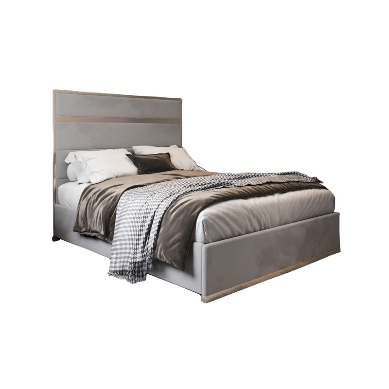 Mirosavka Upholstered Bed, Kingsize (5'), Grey