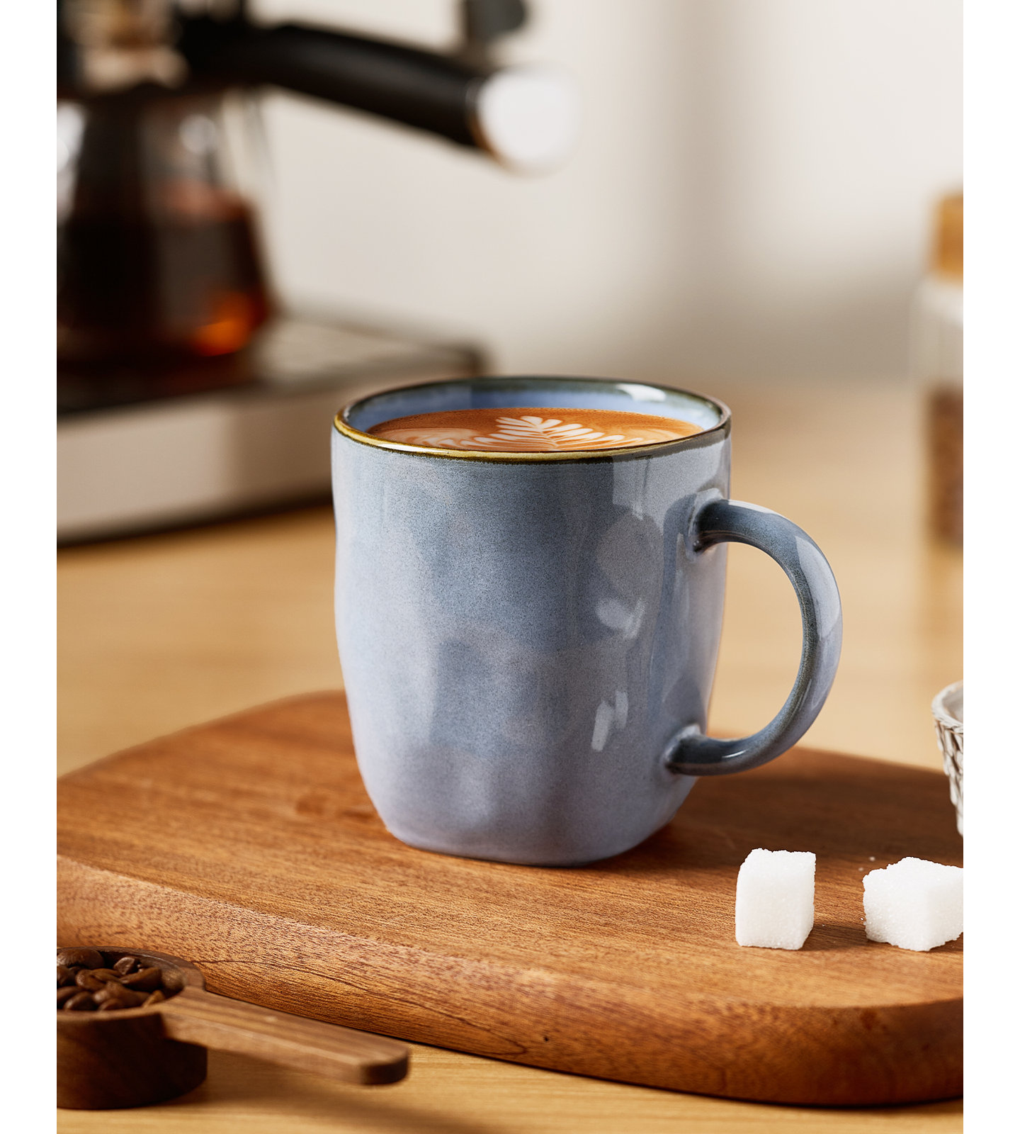 Leny Square Stoneware Mug, Blue