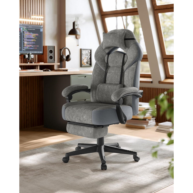 Metro Lane Adjustable Swiveling PC & Racing Game Chair in Grey