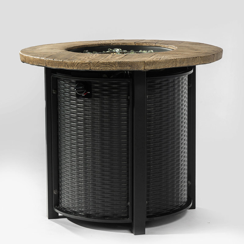 30Inch Steel Fire Table With Propane Burner, Surface, Screens, 40000Btu Heat, Includes Rain Cover & Lava Rocks Pit Propane, Tabletop, Automatic Shut-Off Valve,