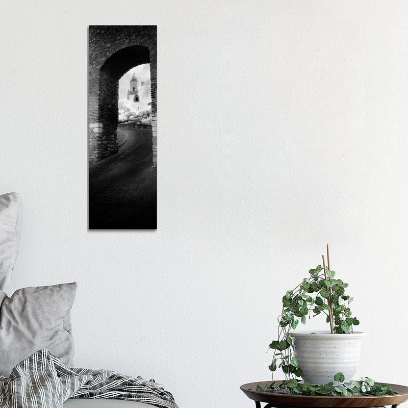 Church Viewed Through An Archway, Puerta Del Sol, Medina Sidonia, Cadiz, Andalusia, Spain - Wrapped Canvas Panoramic Print