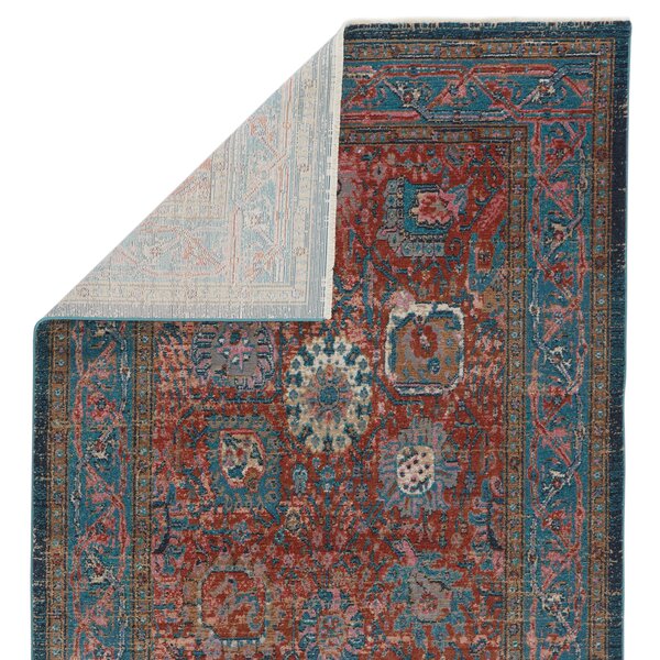 Bungalow Rose Zoeller Rust/Teal Rug & Reviews | Wayfair