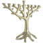 Tree Trunk-Shaped Tabletop Brass Hanukkah Menorah - 11.5" - Gold
